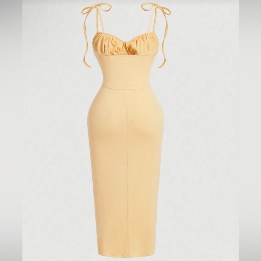 SHEIN MOD| Yellow Spaghetti Strap Sundress Maxi|Large| NWT - Picture 10 of 11